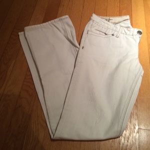 White slightly distressed jeans