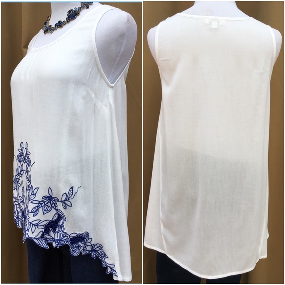 Delicate Embroidered Tank - Picture 3 of 4