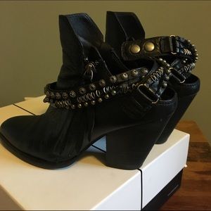 Dolce Vita studded black leather booties