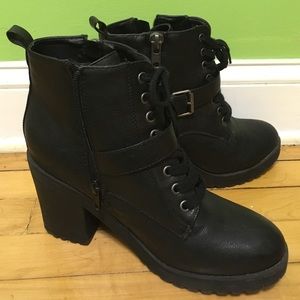 Rampage black short boots with buckle