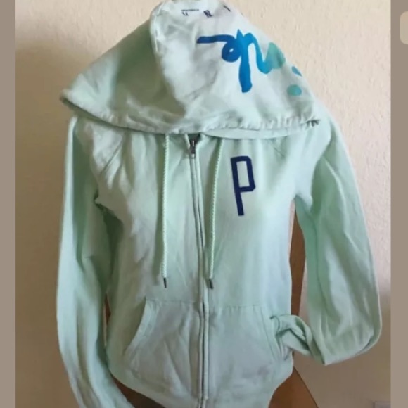 Victoria's Secret Pink Mint Green Zip Hoodie