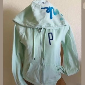 Victoria's Secret Pink Mint Green Zip Hoodie
