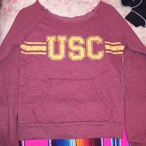 USC off the shoulder sweatshirt