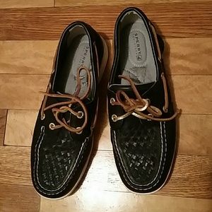 Black Sperry topsiders