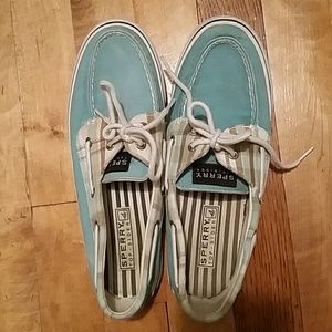 Teal Sperry topsiders