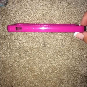 Pink-rimmed, clear back iPhone 5/5s case