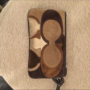 Brown coach wristlet