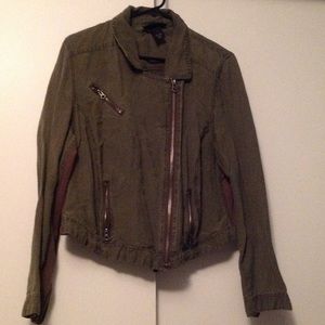 Lane Bryant military green moto jacket (size 18)