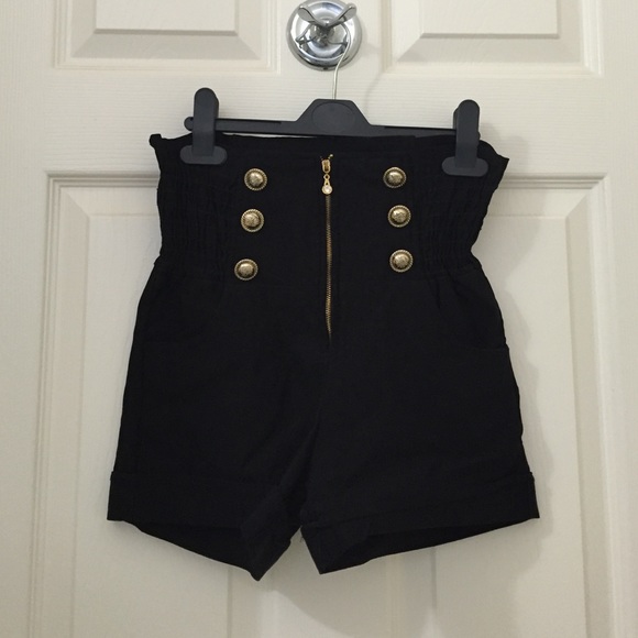Black Sailor High Waisted Shorts