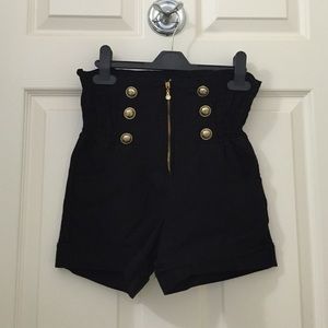 Black Sailor High Waisted Shorts