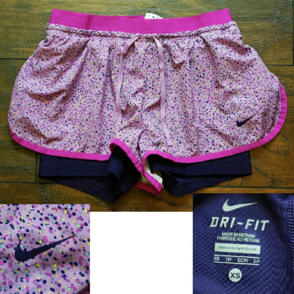 Nike running shorts pink purple confetti print XS - Picture 1 of 4