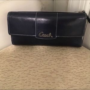 Blue leather coach wallet