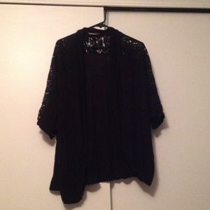 Heart and Soul Plus black lace cardigan (size 1x)