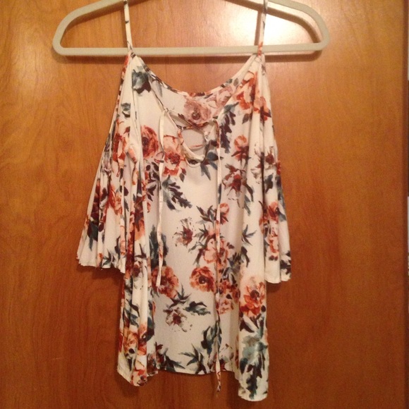 Beautiful Floral Cold Shoulder Top