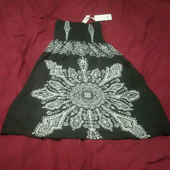 ♡Nwt- Black tube slip dress/skirt boho/tribal