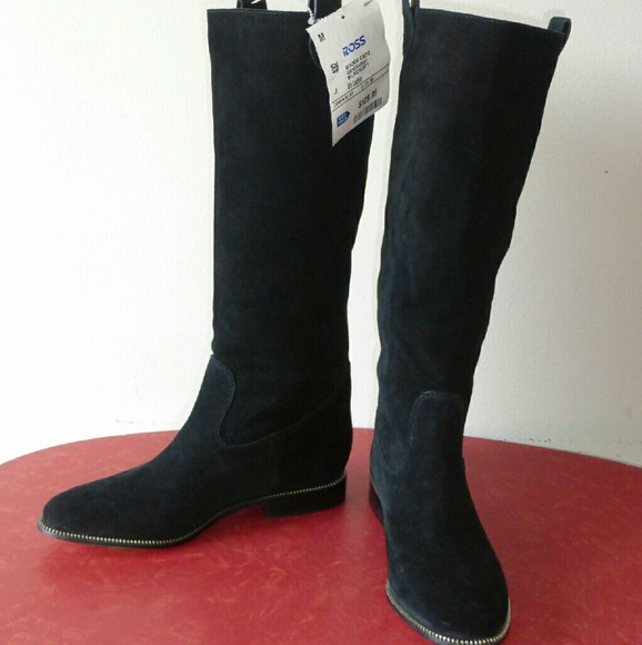 Michael Kors Bayview Suede Leather Riding Boots