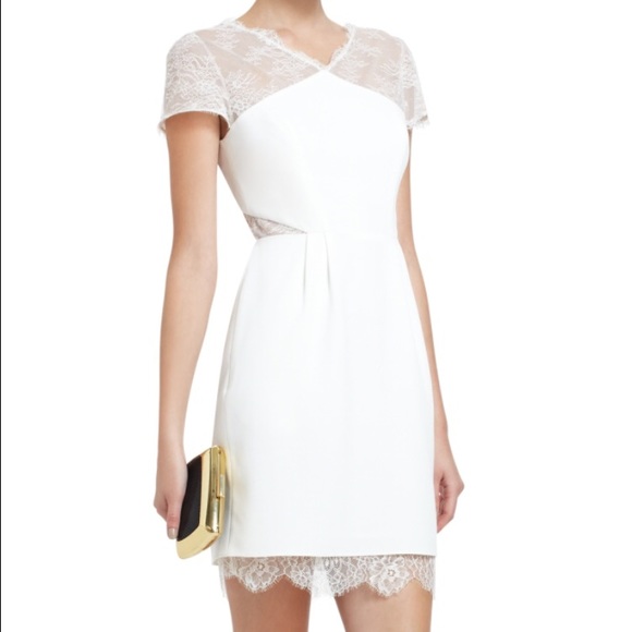 BCBG Maxazria white lace back dress size 2