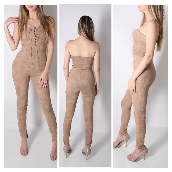HP Aisha Suede Jumpsuit - Picture 2 of 8