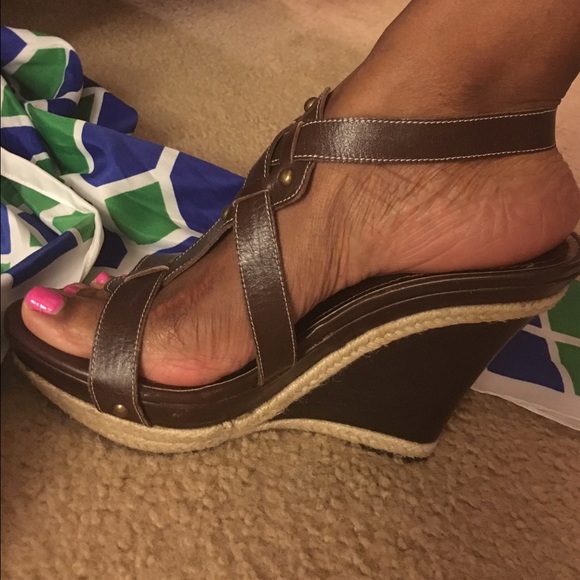 Brown wedge Charles David sandals