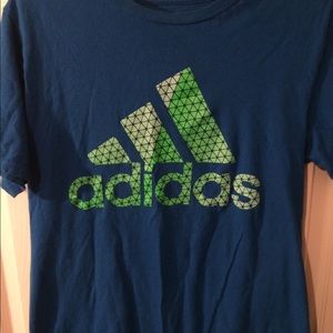 Blue Adidas Cotton Athletic Tee