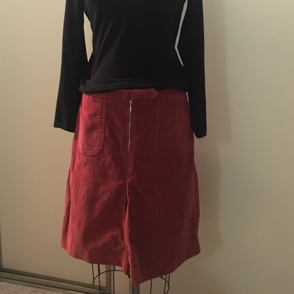 Rust A-line corduroy skirt