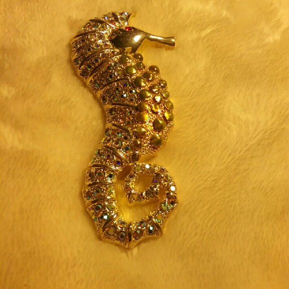 Jewelry - Very cute rinestone in colors seahorse pin