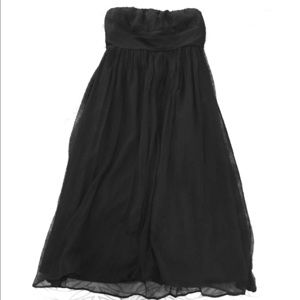 J Crew 100% silk chiffon black strapless dress J Crew 100% silk chiffon black strapless dress