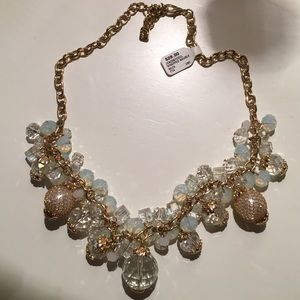 Light blue & gold statement necklace