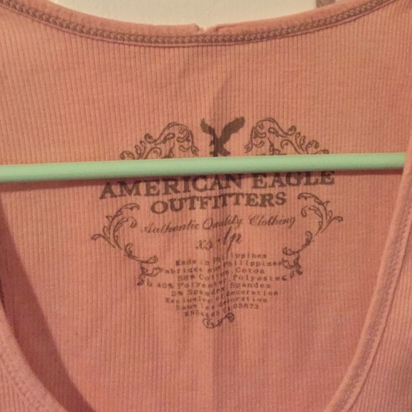SOLD- American Eagle Pink Ribbed Tank Top XSmall - Picture 3 of 4