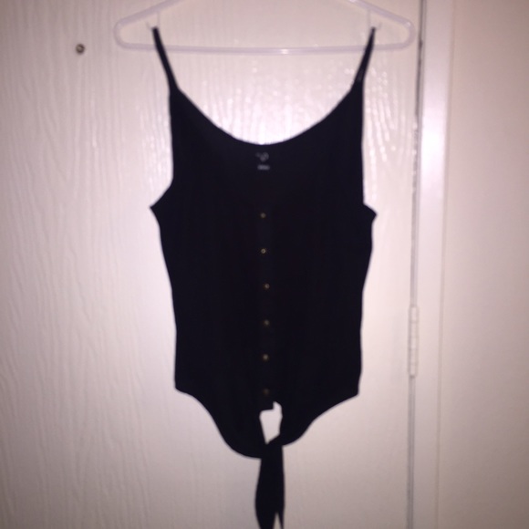 Black button up tank top - Picture 1 of 4