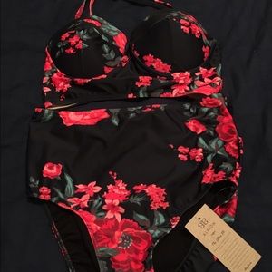 Floral high waisted bikini