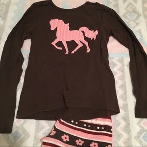 Striped leggings with matching shirt