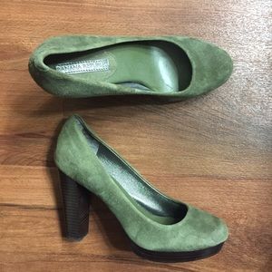 Green Suede Banana Republic heels