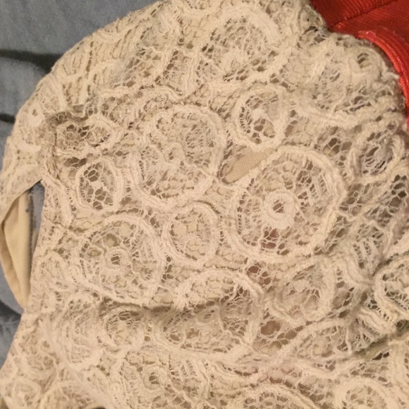 SOLD- Lace and Denim Look Sleeveless Dress - Picture 4 of 4