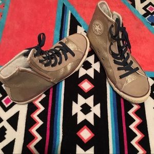 Gold glitter Converse high tops