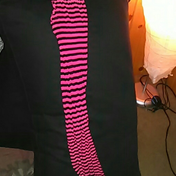 Hot pink striped tights