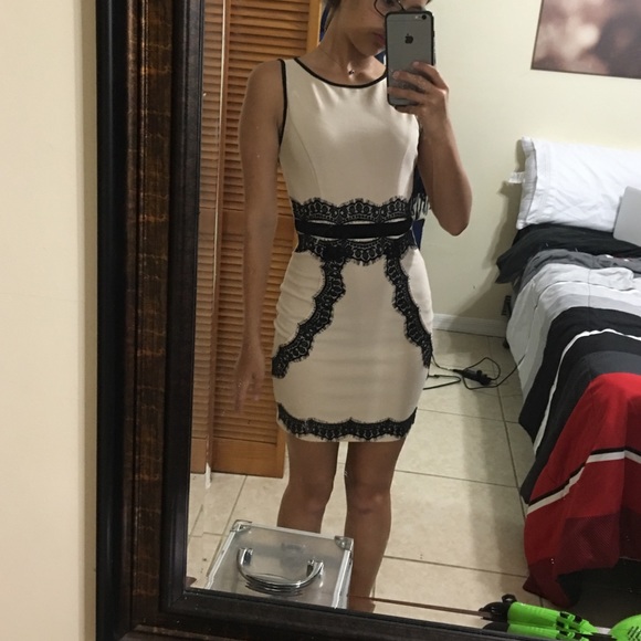 Pink with black dress mini dress - Picture 1 of 2