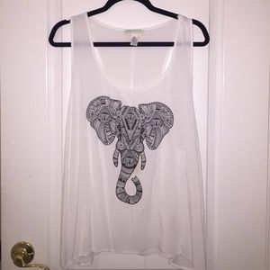 Forever21+ White Graphic Tank