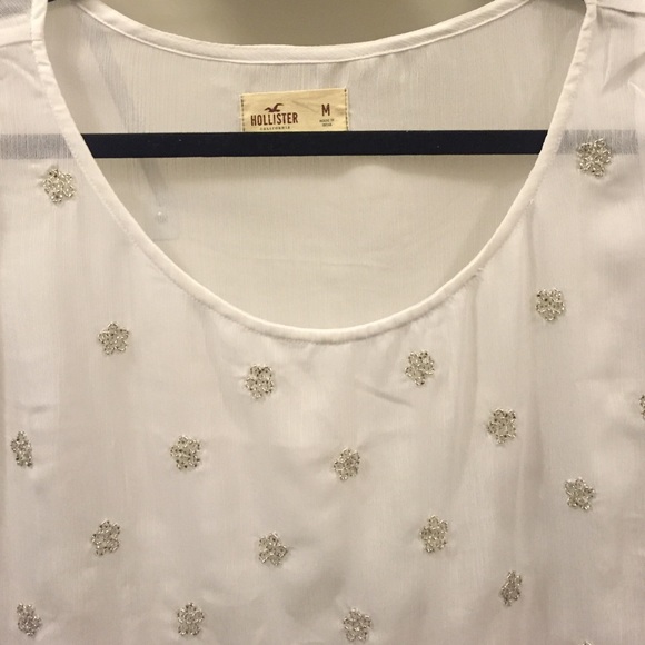 NWOT Hollister Sheer Embellished Shirt - Picture 2 of 4