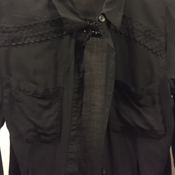 NWOT Mossimo Supply Co Button Down with Lace - Picture 2 of 4