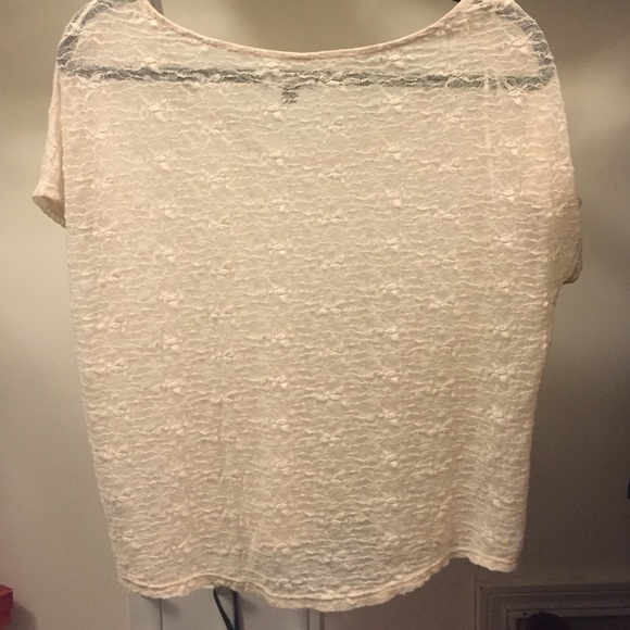 American Eagle Semi Sheet Off White Lace Top - Picture 3 of 3