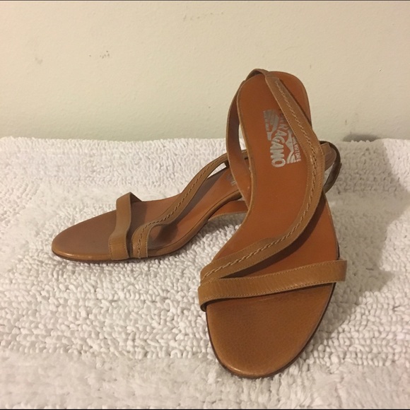 Salvatore Ferragamo sling back sandals.