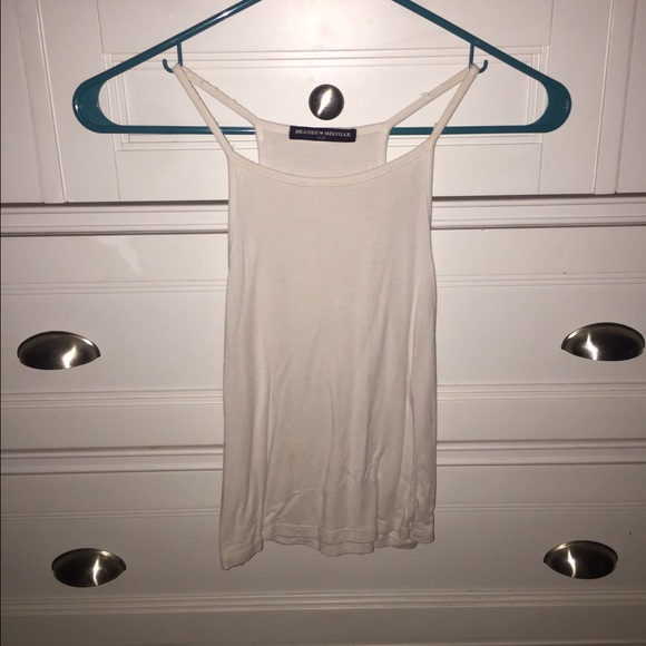 White Halter-ish Tank Brandy Melville