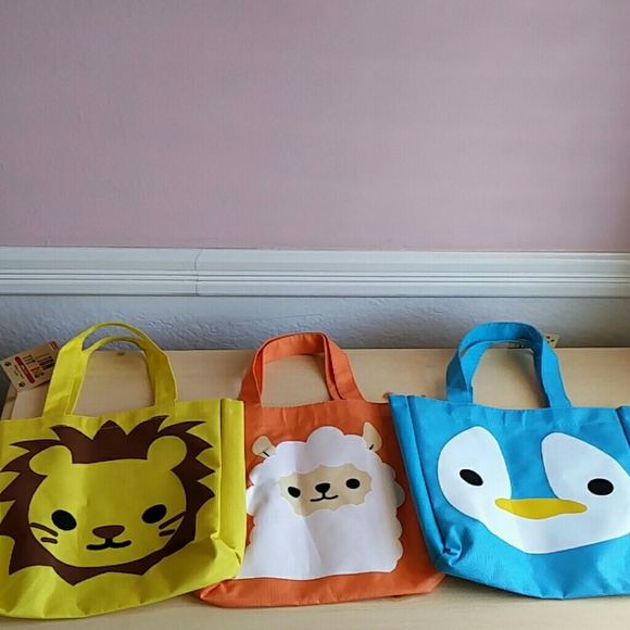 Other - 3pc Tote Bag Set: Penguin, Alpaca & Lion