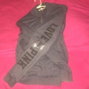 PINK navy blue quarter zip hoodie