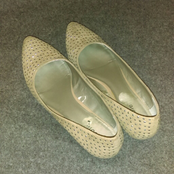 Champagne studded flats