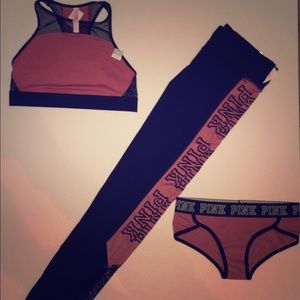 Victoria's Secret pink legging top and panty