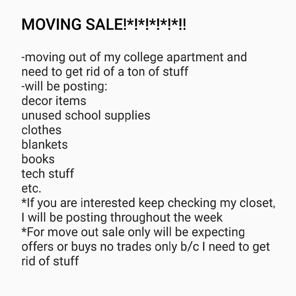 MOVING SALE!*!*!*!*!!!!