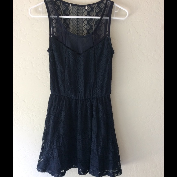 Navy Blue Lace Dress