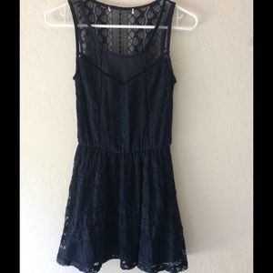 Navy Blue Lace Dress